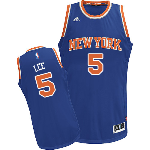 2017 NBA New York Knicks 5 Lee blue jersey